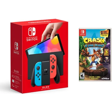 Nintendo Switch OLED Yeni Nesil Konsol 64GB + Crash Bandicoot N. Sane Trilogy Oyunlu