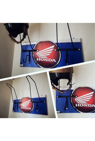 Ggart Decoration Motorcu Kask Askısı Kanvas Baskı Ducatı 3 (Ikili Askılık)
