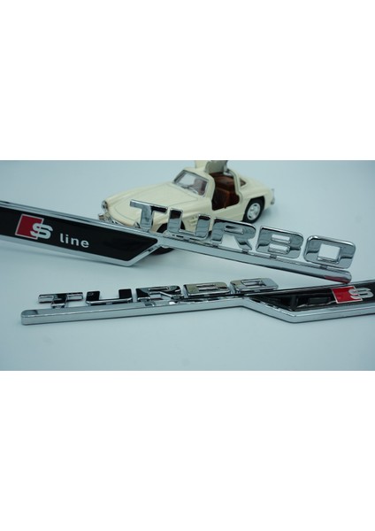 Audi Turbo S Line Çamurluk Yanı 3m Krom Abs Logo 2 Li Set