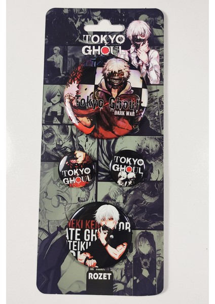 Anime Marketi Tokyo Ghoul Rozet 4'lü Paket