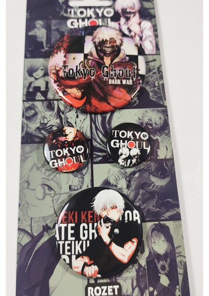 Anime Marketi Tokyo Ghoul Rozet 4'lü Paket