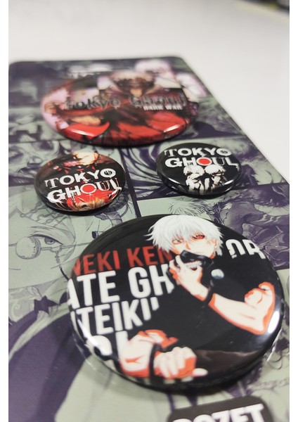 Anime Marketi Tokyo Ghoul Rozet 4'lü Paket