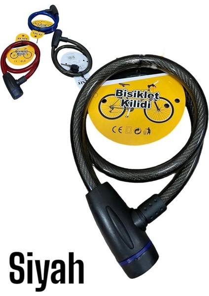 Anahtarlı Bisiklet Motosiklet Kilidi 65 cm Uzunluk 1,8 cm Kalınlık Çelik Materyal