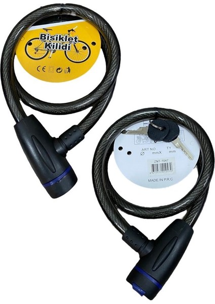 Anahtarlı Bisiklet Motosiklet Kilidi 65 cm Uzunluk 1,8 cm Kalınlık Çelik Materyal fiyatları