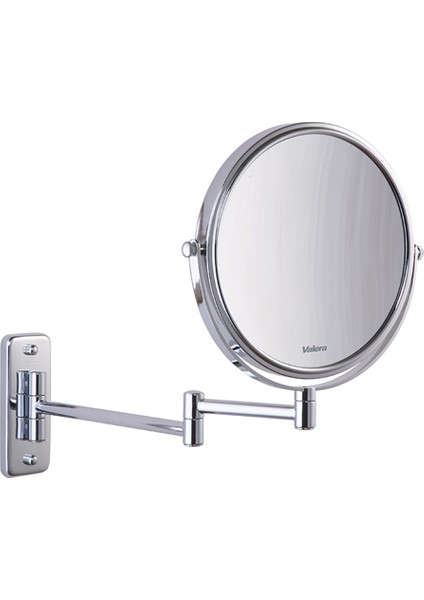 Optima Classic Yatay Eksen Ayarlı Düz Ayna + 4x Büyüteçli Ayna Krom - Çelik