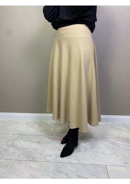 Mevlana KremTesettür Etek Kışlık, Uzun, Yüksek Bel,Kloş modelleri