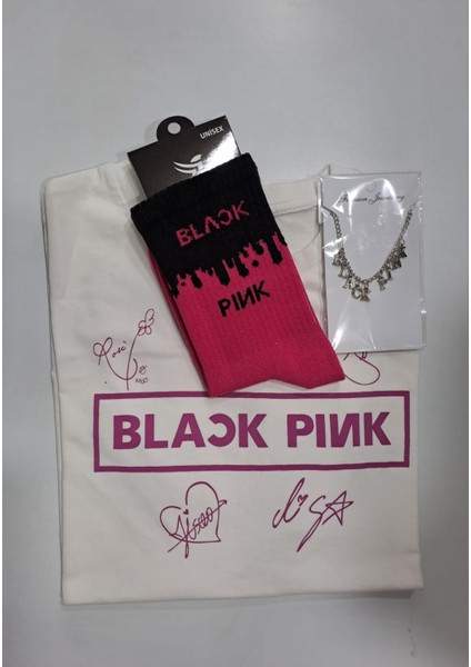 Blackpink Unisex T-Shirt Çorap Kolye Kombin