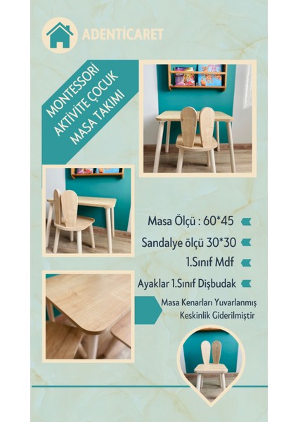 MONTESSORİ AKTİVİTE ÇOCUK BOYAMA ETKİNLİK VE ÇALIŞMA MASASI AKTİVİTE MASA