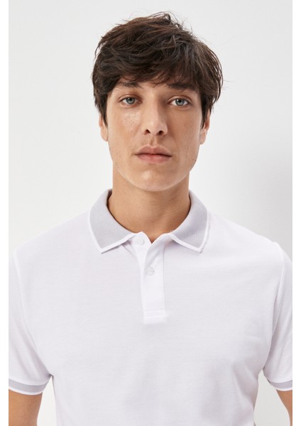 ALTINYILDIZ CLASSICS Erkek Beyaz-beyaz Slim Fit Dar Kesim Polo Yaka Kısa Kollu Basic Tişört modelleri