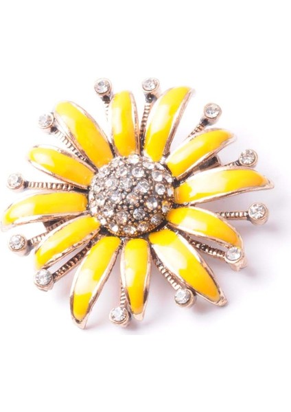 Broş Çiçekli Otantık Desenli Bronz Kristal Taşli fiyatları