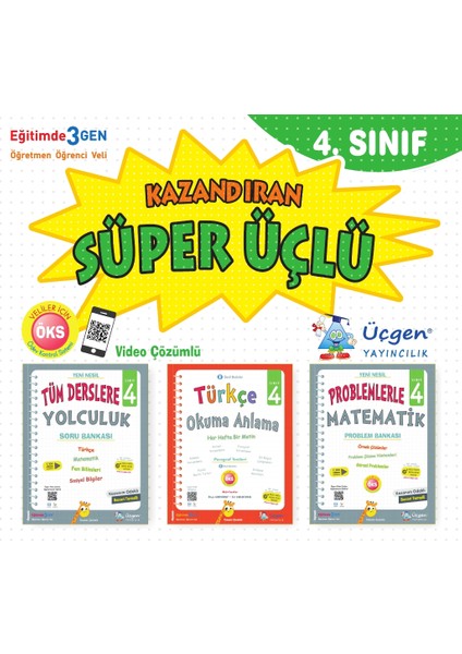 4.sınıf Kazandıran Süper Üçlü Set+ Bic 18 Li Kuru Boya Hediyeli