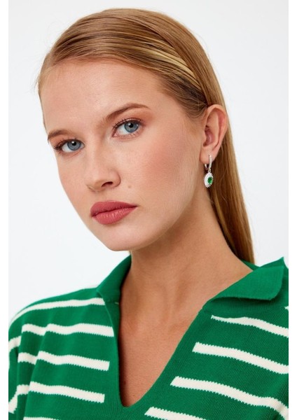 Yeşil Taşlı Gümüş Küpe fiyatları