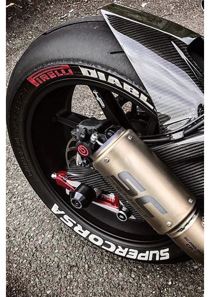 Motorsiklet Lastik Yazısı 3D Pirelli Diablo Supercorsa 8 Adet