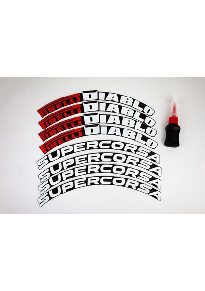 Motorsiklet Lastik Yazısı 3D Pirelli Diablo Supercorsa 8 Adet