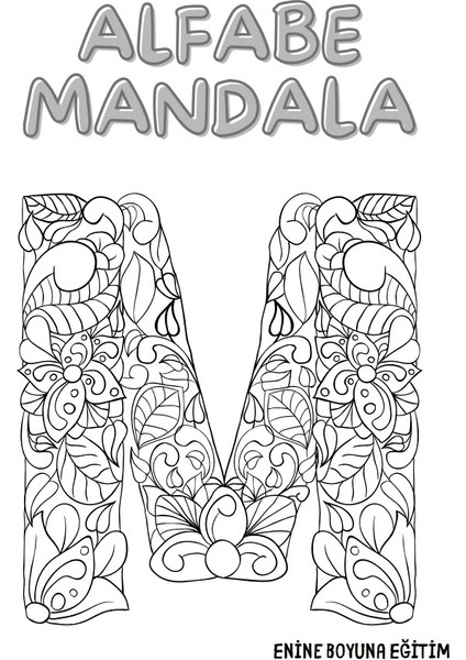 Alfabe Mandala Boyama Kitabı (Herkes Için) (Ciltli) modelleri