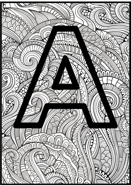 Alfabe Mandala Boyama Kitabı (Herkes Için) (Ciltli) fırsatları