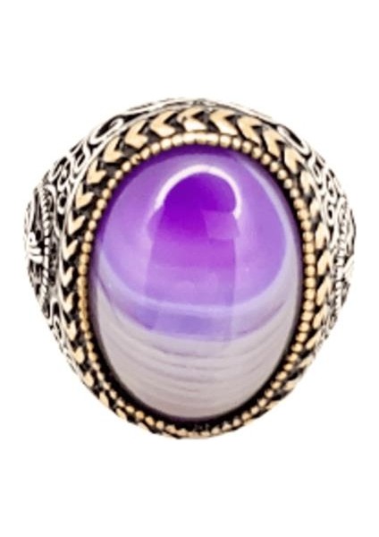 Akik Taşlı Iki Renkli Erkek Yüzüğü 210040481G17Y modelleri