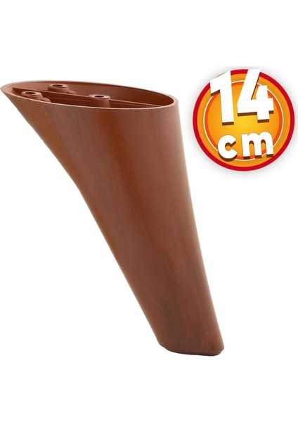 Lüks Mobilya Kanepe Sehpa Tv Ünitesi Koltuk Ayağı 14 cm Kahverengi Ahşap Desenli Baza Ayak