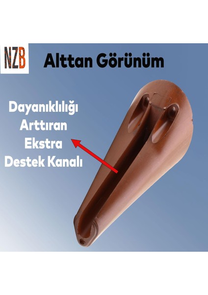 Lüks Mobilya Kanepe Sehpa Tv Ünitesi Koltuk Ayağı 14 cm Kahverengi Ahşap Desenli Baza Ayak