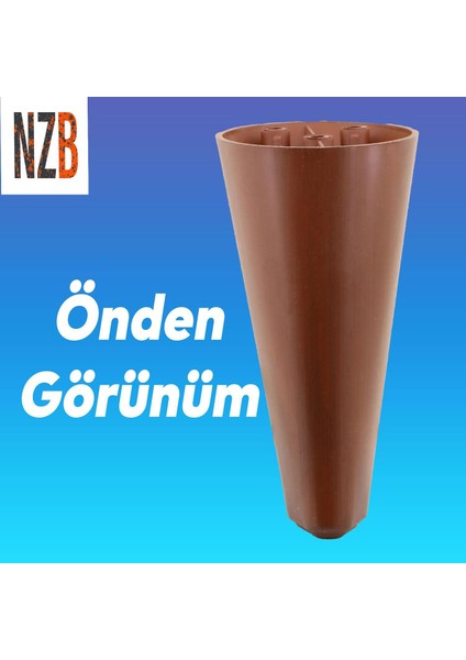 Lüks Mobilya Kanepe Sehpa Tv Ünitesi Koltuk Ayağı 14 cm Kahverengi Ahşap Desenli Baza Ayak