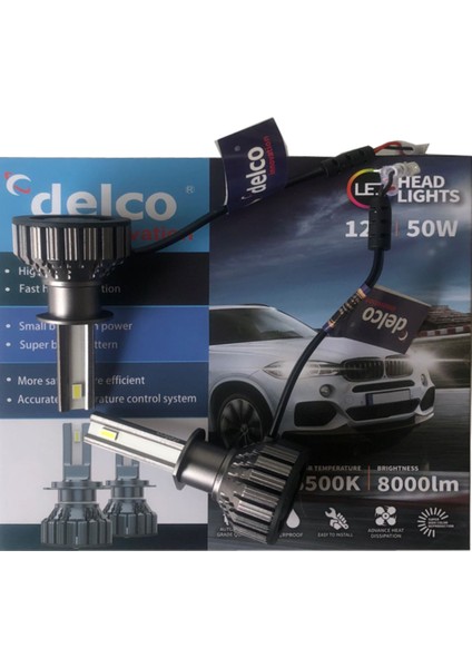 Delco Special Serisi Hb4 9006 LED Xenon Slim LED 8000 Lümen 6500K