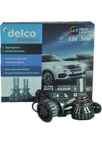 Delco Special Serisi Hb4 9006 LED Xenon Slim LED 8000 Lümen 6500K