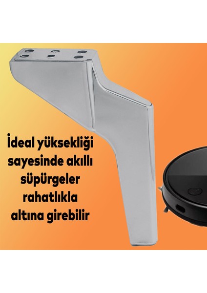 Logan Lüks Mobilya Kanepe Sehpa Tv Ünitesi Koltuk Ayağı 19 Cm Krom Baza Ayakları fırsatları