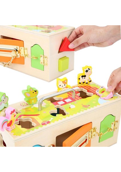 Çocuklar Montessori Oyuncaklar Ahşap Bloklar Şekiller Kilit Kutusu Okulu Eğitimi (Yurt Dışından)