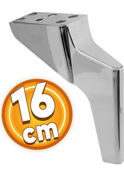 Logan Lüks Mobilya Kanepe Sehpa Tv Ünitesi Koltuk Ayağı 16 Cm Krom Baza Ayakları