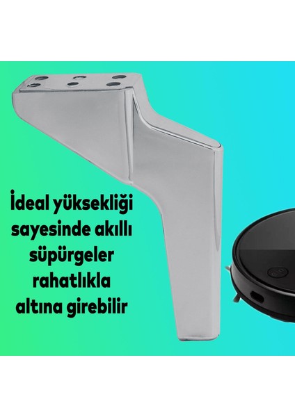 Logan Lüks Mobilya Kanepe Sehpa Tv Ünitesi Koltuk Ayağı 16 Cm Krom Baza Ayakları fırsatları