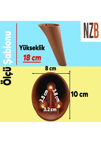 Lüks Mobilya Kanepe Sehpa Tv Ünitesi Koltuk Ayağı 18 cm Kahverengi Ahşap Desenli Baza Ayak fiyatları