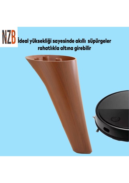 Lüks Mobilya Kanepe Sehpa Tv Ünitesi Koltuk Ayağı 18 cm Kahverengi Ahşap Desenli Baza Ayak indirimleri