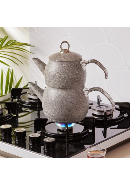 Biogranit Steel Plus Çaydanlık Takımı Grey