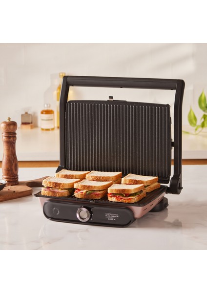 Gastro Grill Glass Premium 2400W Tost ve Izgara Makinesi Rosegold