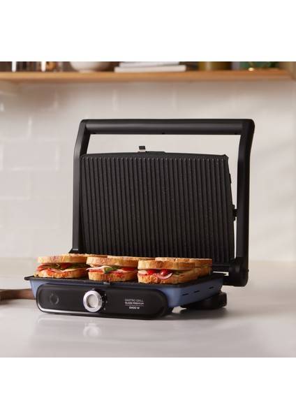 Gastro Grill Glass Premium 2400W Tost ve Izgara Makinesi Ocean Wave