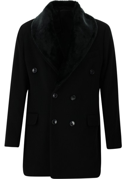 Kürk Yaka Kaşmir Kaban