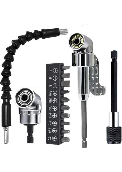 Matkap Için Vidalama Uç Seti Altıgen He x Köşe Kör Vidalama Adaptörü Hızlı Bits Adaptör Esnek Hortum