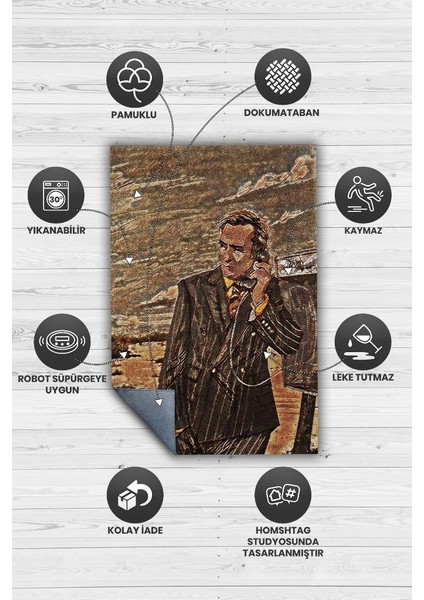Saul Dokuma Tabanlı Yıkanabilir Breaking Bad Halısı