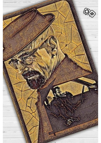 Walter ve Desse Dokuma Tabanlı Yıkanabilir Breaking Bad Halısı