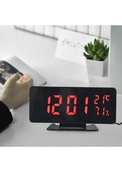 Büyük Boy LED Saat Sıcaklığı Nem Sergiliyor Çok Sayıda Elektronik Saat Kırmızısı (Yurt Dışından) fiyatları