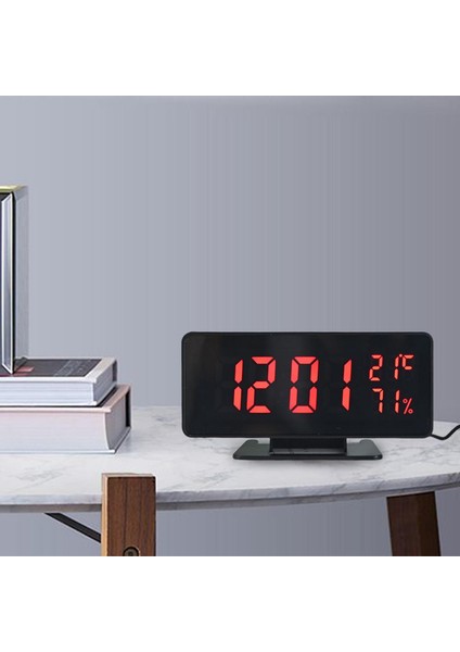 Büyük Boy LED Saat Sıcaklığı Nem Sergiliyor Çok Sayıda Elektronik Saat Kırmızısı (Yurt Dışından) indirimleri