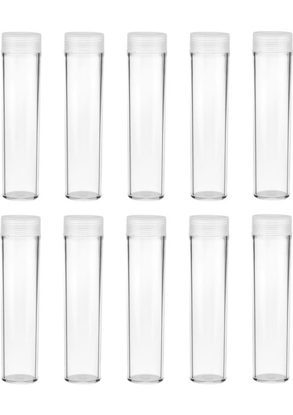 Temelde Para Madeni Para Depolama Çantası Yuvarlak Koruyucu Tüp 10 Adet/set 20.5mm (Yurt Dışından)