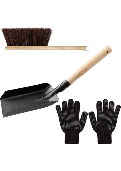 Şömine Araçları Kürek ve Hearth Fırça Set Ahşap Brülör Aksesuarları Ash (Yurt Dışından)