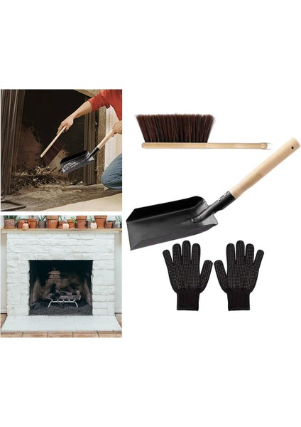 Şömine Araçları Kürek ve Hearth Fırça Set Ahşap Brülör Aksesuarları Ash (Yurt Dışından) indirimleri