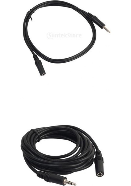 2 Parça 3.5mm Stereo Ses Audio Aux Kulaklık Kulaklık Uzatma Kablosu (Yurt Dışından)