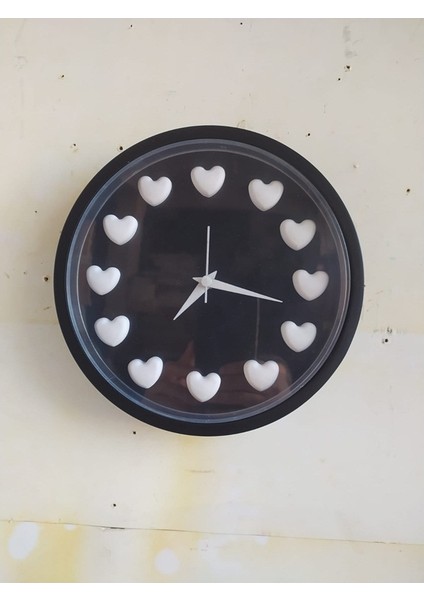 Siyah Beyaz Taraftar Kalpli 3D Duvar Salon Ofis Saati 22 cm