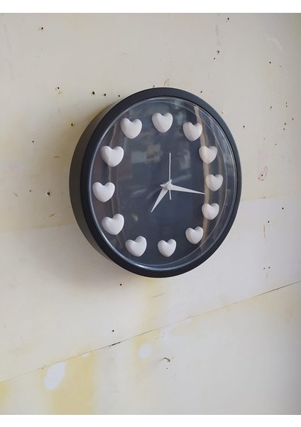 Siyah Beyaz Taraftar Kalpli 3D Duvar Salon Ofis Saati 22 cm modelleri