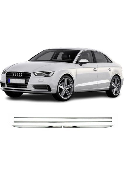 Audi A3 Hb/sd Krom Kapı Çıtası (4prç) 2012-2020 Arası Paslanmaz Çelik