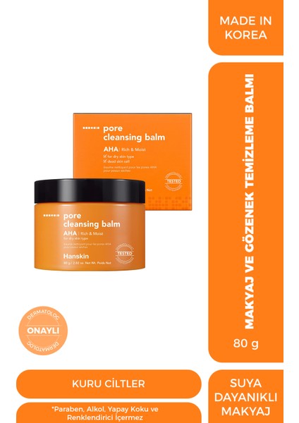 Pore Cleansing Balm Aha- HassasKuru Ciltler/ Makyaj Temizleme Balzamı