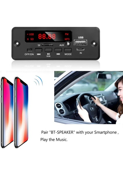 2 x 25 Watt Hoparlör Çıkışlı Fm Dekoder Bluetooth USB Tf Kart  Fm Radio Mp3 Player